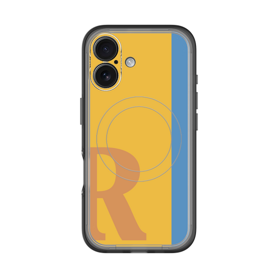 スリムプロテクションプレミアムケース with MagSafe［ オリジナル - initial color line - R orange ］