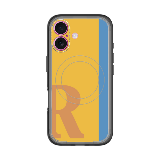 スリムプロテクションプレミアムケース with MagSafe［ オリジナル - initial color line - R orange ］
