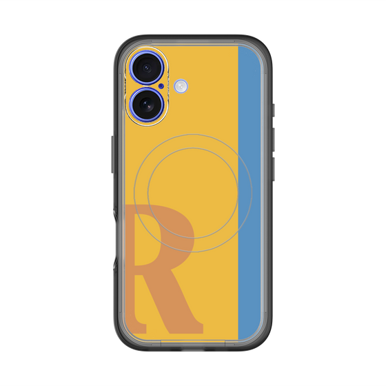 スリムプロテクションプレミアムケース with MagSafe［ オリジナル - initial color line - R orange ］