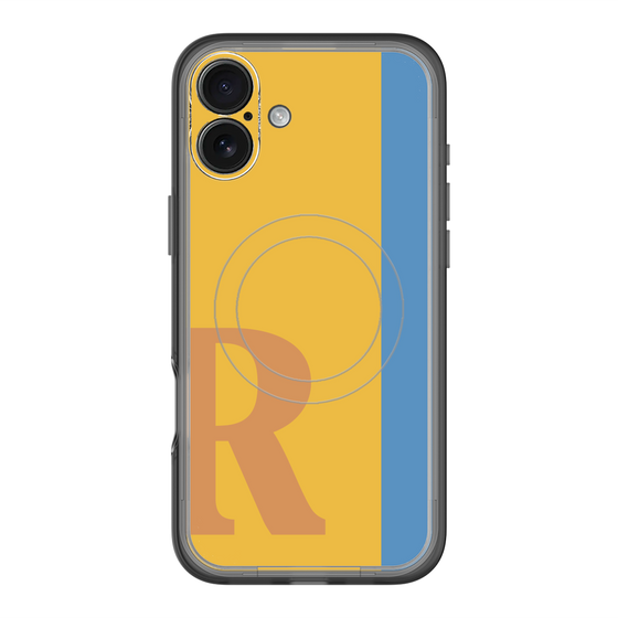 スリムプロテクションプレミアムケース with MagSafe［ オリジナル - initial color line - R orange ］