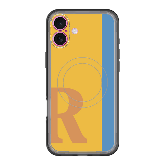 スリムプロテクションプレミアムケース with MagSafe［ オリジナル - initial color line - R orange ］