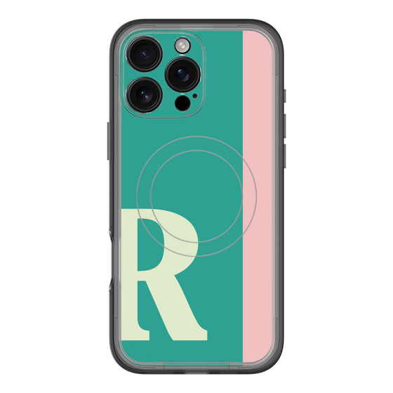 スリムプロテクションプレミアムケース with MagSafe［ オリジナル - initial color line - R green ］