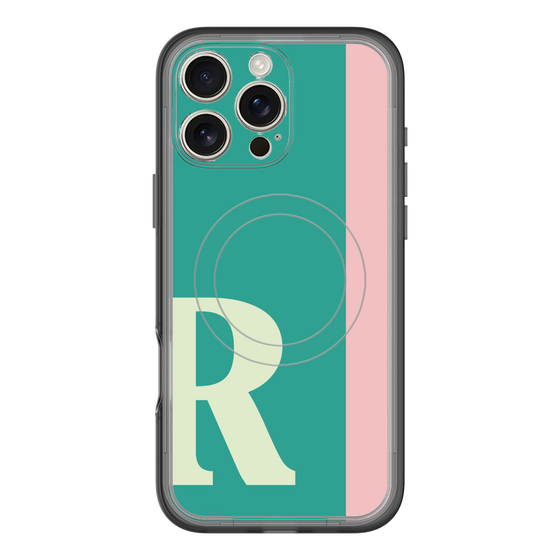スリムプロテクションプレミアムケース with MagSafe［ オリジナル - initial color line - R green ］