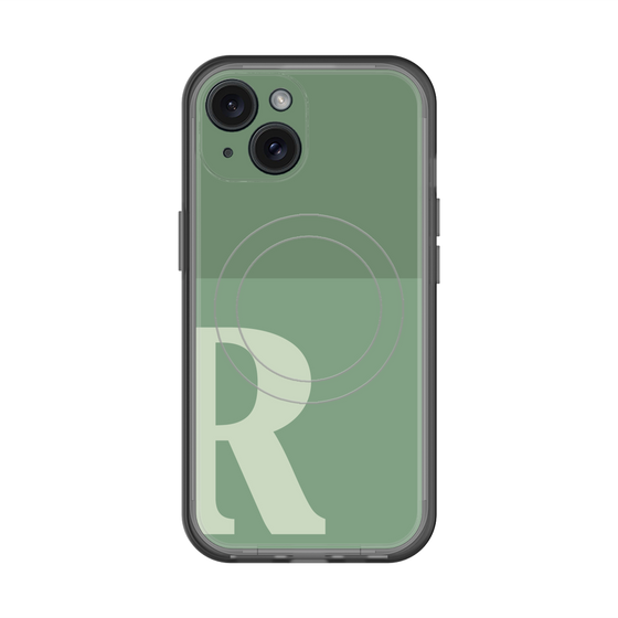 スリムプロテクションプレミアムケース with MagSafe［ オリジナル - initial two tone - R green ］