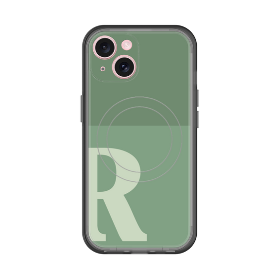 スリムプロテクションプレミアムケース with MagSafe［ オリジナル - initial two tone - R green ］