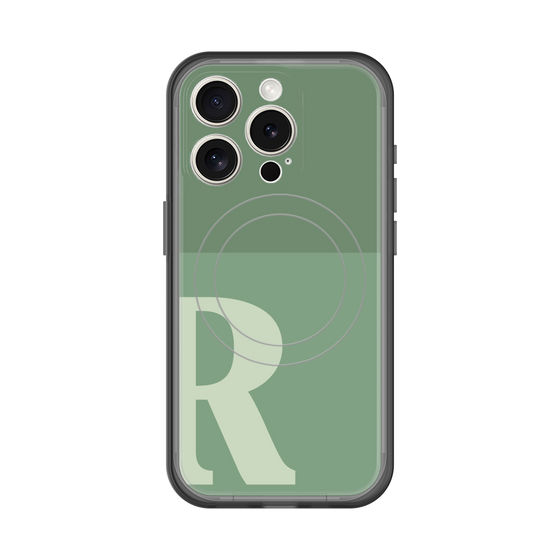 スリムプロテクションプレミアムケース with MagSafe［ オリジナル - initial two tone - R green ］