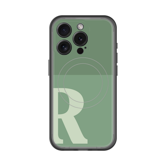 スリムプロテクションプレミアムケース with MagSafe［ オリジナル - initial two tone - R green ］