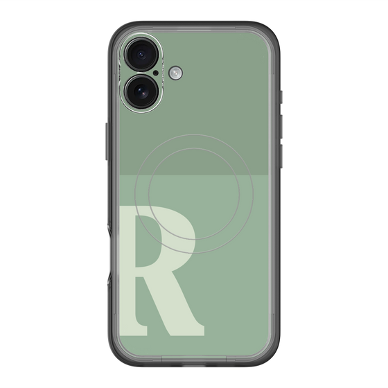 スリムプロテクションプレミアムケース with MagSafe［ オリジナル - initial two tone - R green ］