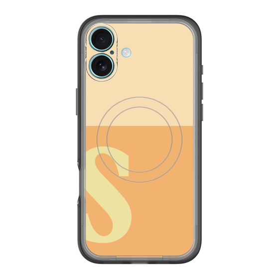 スリムプロテクションプレミアムケース with MagSafe［ オリジナル - initial two tone - S orange ］