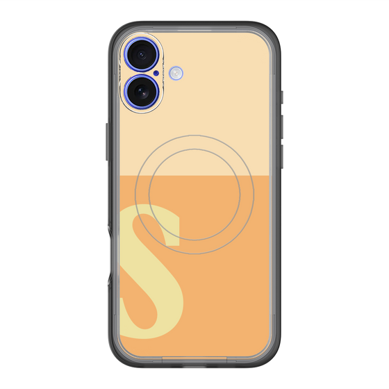 スリムプロテクションプレミアムケース with MagSafe［ オリジナル - initial two tone - S orange ］