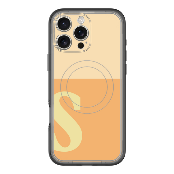 スリムプロテクションプレミアムケース with MagSafe［ オリジナル - initial two tone - S orange ］