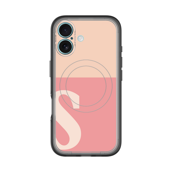 スリムプロテクションプレミアムケース with MagSafe［ オリジナル - initial two tone - S pink ］