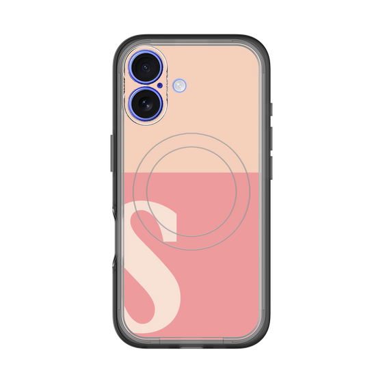 スリムプロテクションプレミアムケース with MagSafe［ オリジナル - initial two tone - S pink ］