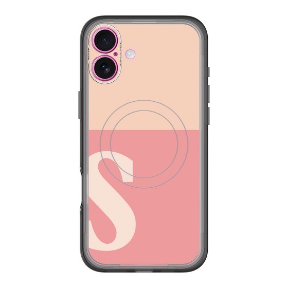スリムプロテクションプレミアムケース with MagSafe［ オリジナル - initial two tone - S pink ］