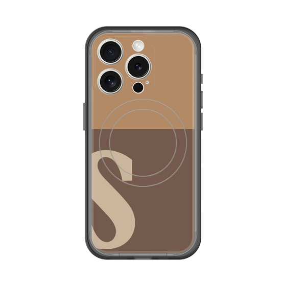 スリムプロテクションプレミアムケース with MagSafe［ オリジナル - initial two tone - S brown ］