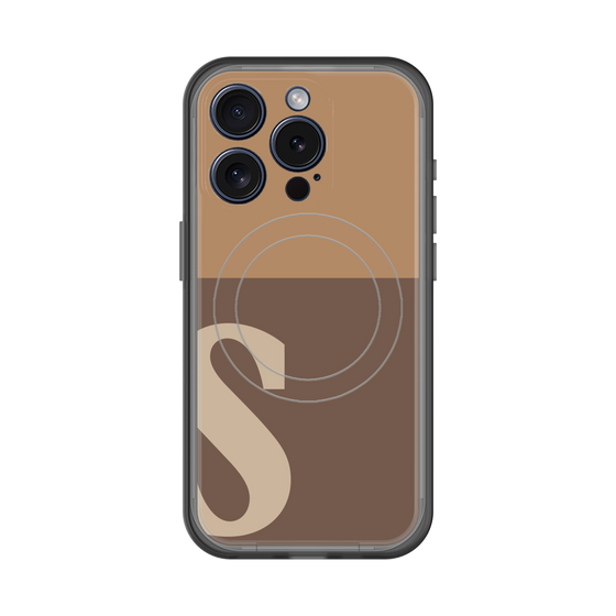 スリムプロテクションプレミアムケース with MagSafe［ オリジナル - initial two tone - S brown ］