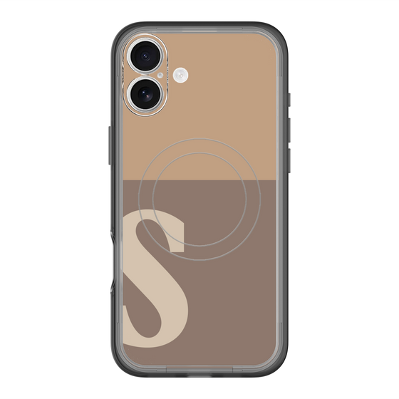 スリムプロテクションプレミアムケース with MagSafe［ オリジナル - initial two tone - S brown ］