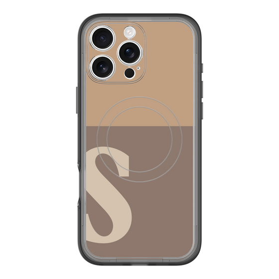 スリムプロテクションプレミアムケース with MagSafe［ オリジナル - initial two tone - S brown ］