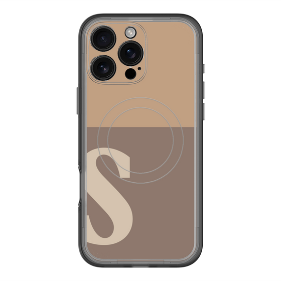 スリムプロテクションプレミアムケース with MagSafe［ オリジナル - initial two tone - S brown ］