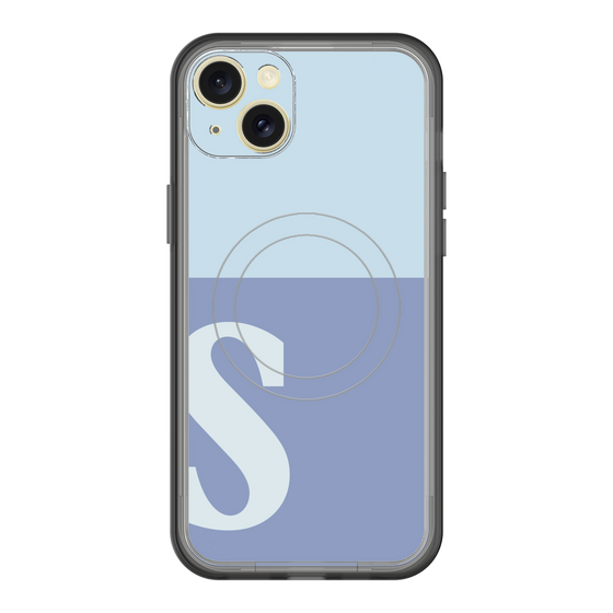 スリムプロテクションプレミアムケース with MagSafe［ オリジナル - initial two tone - S blue ］