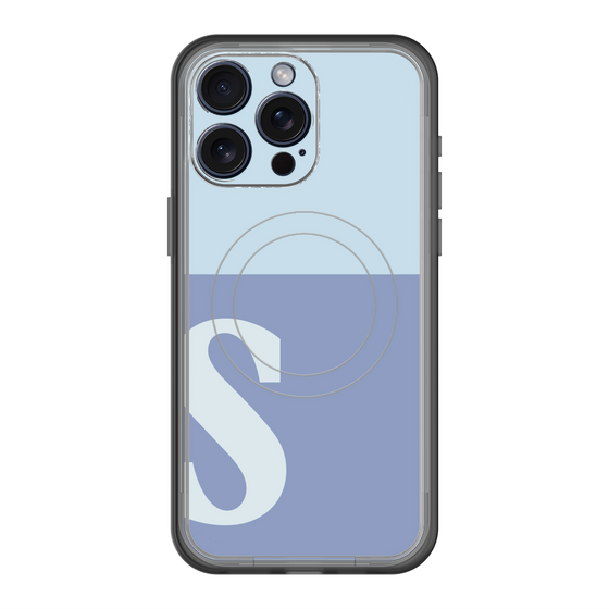 スリムプロテクションプレミアムケース with MagSafe［ オリジナル - initial two tone - S blue ］