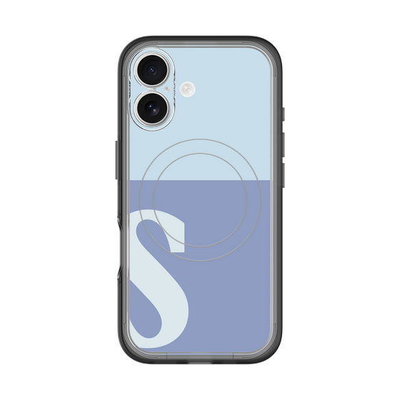 スリムプロテクションプレミアムケース with MagSafe［ オリジナル - initial two tone - S blue ］