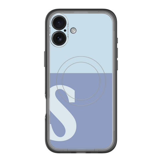スリムプロテクションプレミアムケース with MagSafe［ オリジナル - initial two tone - S blue ］