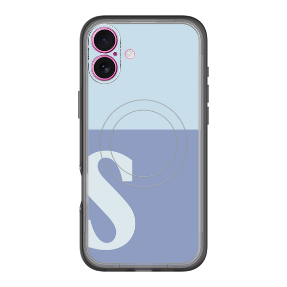 スリムプロテクションプレミアムケース with MagSafe［ オリジナル - initial two tone - S blue ］