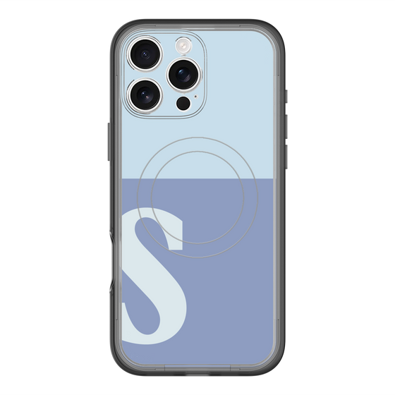 スリムプロテクションプレミアムケース with MagSafe［ オリジナル - initial two tone - S blue ］