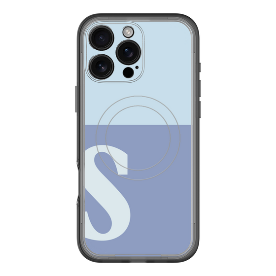 スリムプロテクションプレミアムケース with MagSafe［ オリジナル - initial two tone - S blue ］