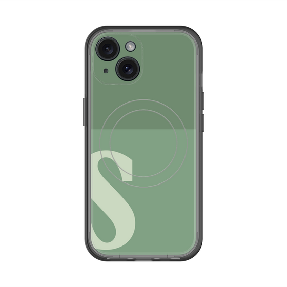スリムプロテクションプレミアムケース with MagSafe［ オリジナル - initial two tone - S green ］