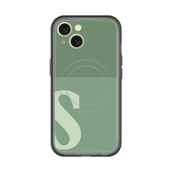 スリムプロテクションプレミアムケース with MagSafe［ オリジナル - initial two tone - S green ］