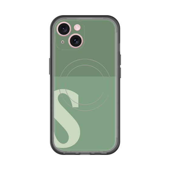 スリムプロテクションプレミアムケース with MagSafe［ オリジナル - initial two tone - S green ］