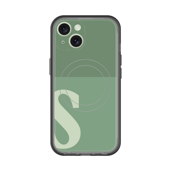 スリムプロテクションプレミアムケース with MagSafe［ オリジナル - initial two tone - S green ］
