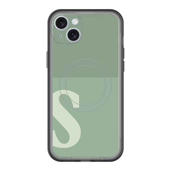 スリムプロテクションプレミアムケース with MagSafe［ オリジナル - initial two tone - S green ］