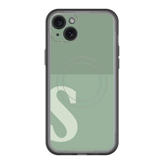 スリムプロテクションプレミアムケース with MagSafe［ オリジナル - initial two tone - S green ］
