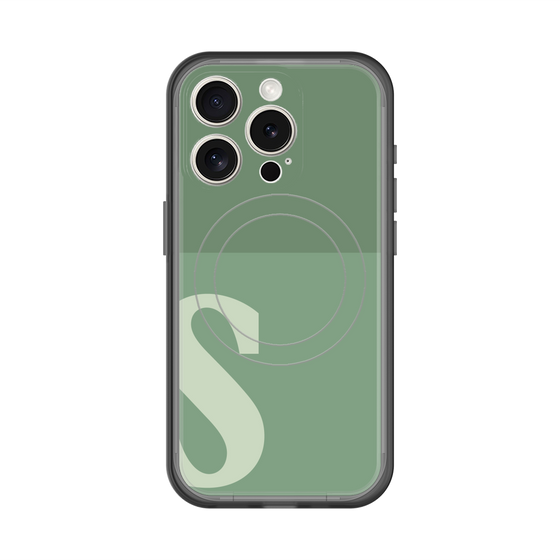 スリムプロテクションプレミアムケース with MagSafe［ オリジナル - initial two tone - S green ］