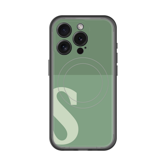 スリムプロテクションプレミアムケース with MagSafe［ オリジナル - initial two tone - S green ］