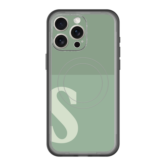 スリムプロテクションプレミアムケース with MagSafe［ オリジナル - initial two tone - S green ］