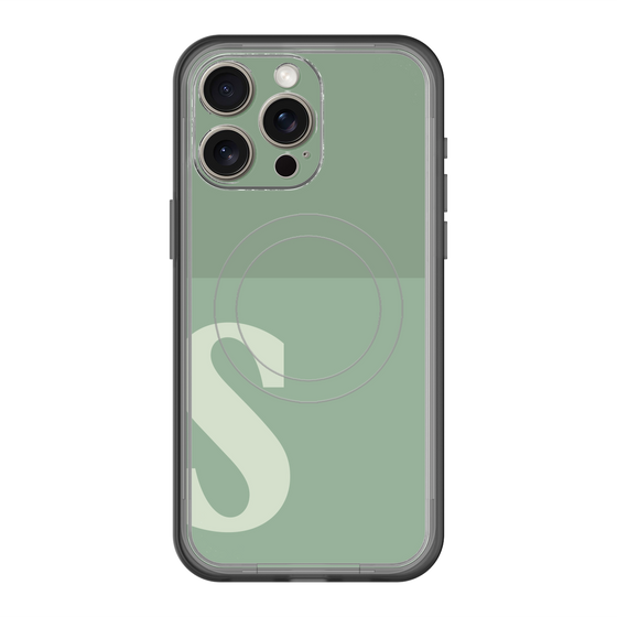 スリムプロテクションプレミアムケース with MagSafe［ オリジナル - initial two tone - S green ］