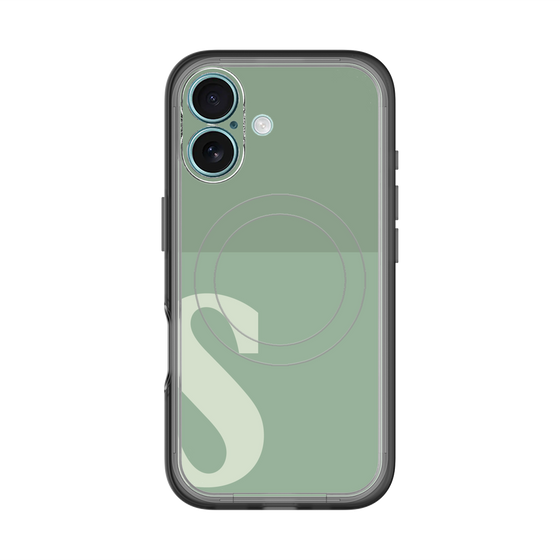 スリムプロテクションプレミアムケース with MagSafe［ オリジナル - initial two tone - S green ］