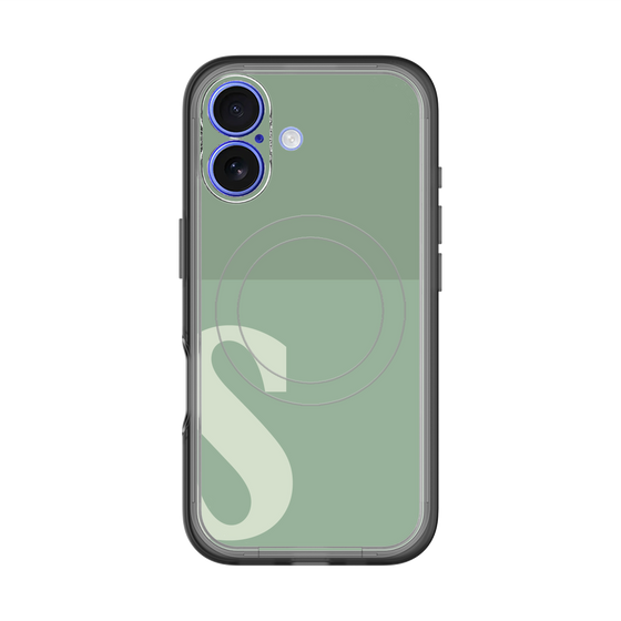 スリムプロテクションプレミアムケース with MagSafe［ オリジナル - initial two tone - S green ］