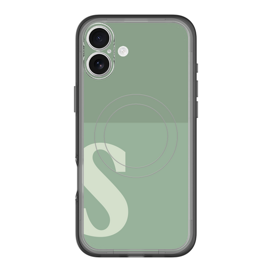 スリムプロテクションプレミアムケース with MagSafe［ オリジナル - initial two tone - S green ］
