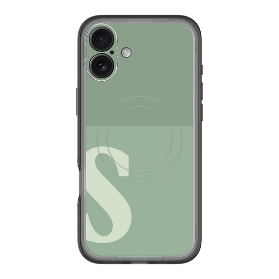 スリムプロテクションプレミアムケース with MagSafe［ オリジナル - initial two tone - S green ］