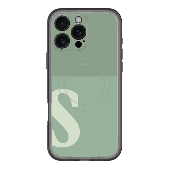 スリムプロテクションプレミアムケース with MagSafe［ オリジナル - initial two tone - S green ］