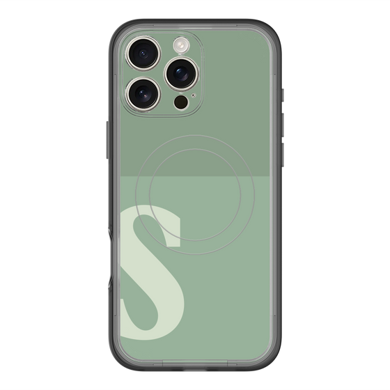 スリムプロテクションプレミアムケース with MagSafe［ オリジナル - initial two tone - S green ］