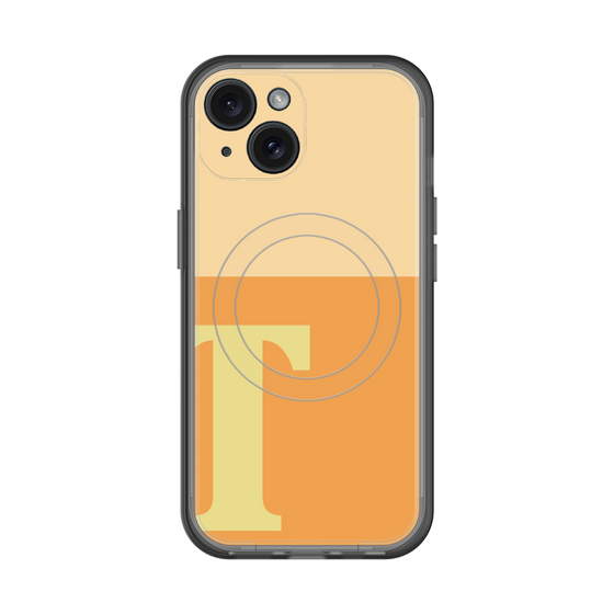 スリムプロテクションプレミアムケース with MagSafe［ オリジナル - initial two tone - T orange ］