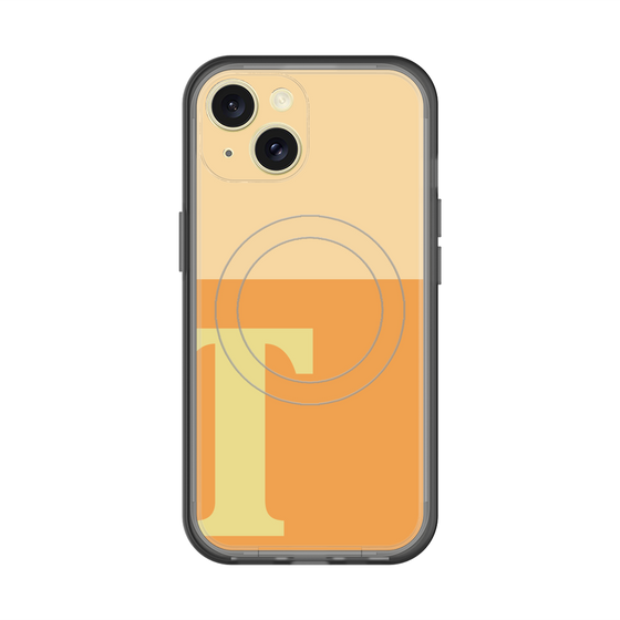スリムプロテクションプレミアムケース with MagSafe［ オリジナル - initial two tone - T orange ］