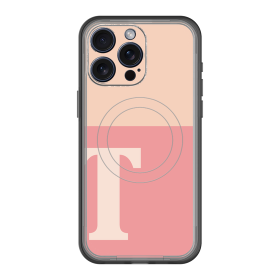 スリムプロテクションプレミアムケース with MagSafe［ オリジナル - initial two tone - T pink ］