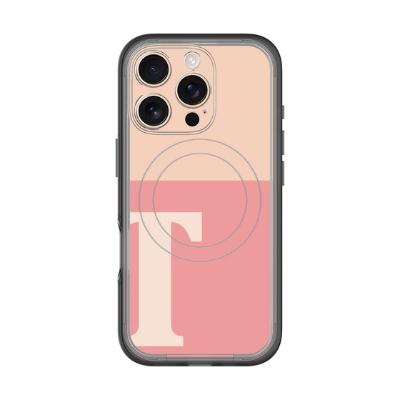 スリムプロテクションプレミアムケース with MagSafe［ オリジナル - initial two tone - T pink ］